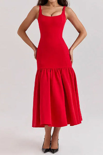 Lucienne™ | Ruffle Bodycon Midi Dress Claxoria