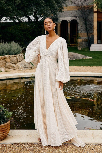 Allegory Elsa Cream Maxi Dress Claxoria
