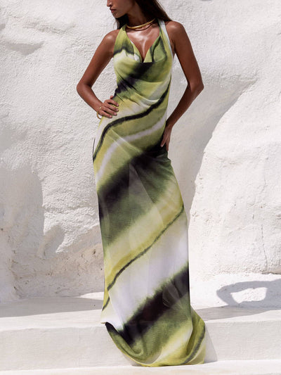Verde - Halter Drape Maxi Dress miaforde.co