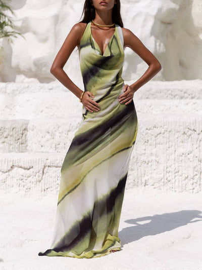 Verde - Halter Drape Maxi Dress miaforde.co