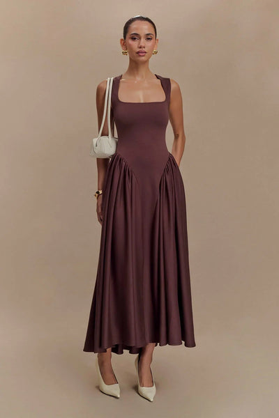 Sorelle - Midi Dress - Cacao Brown miaforde.co