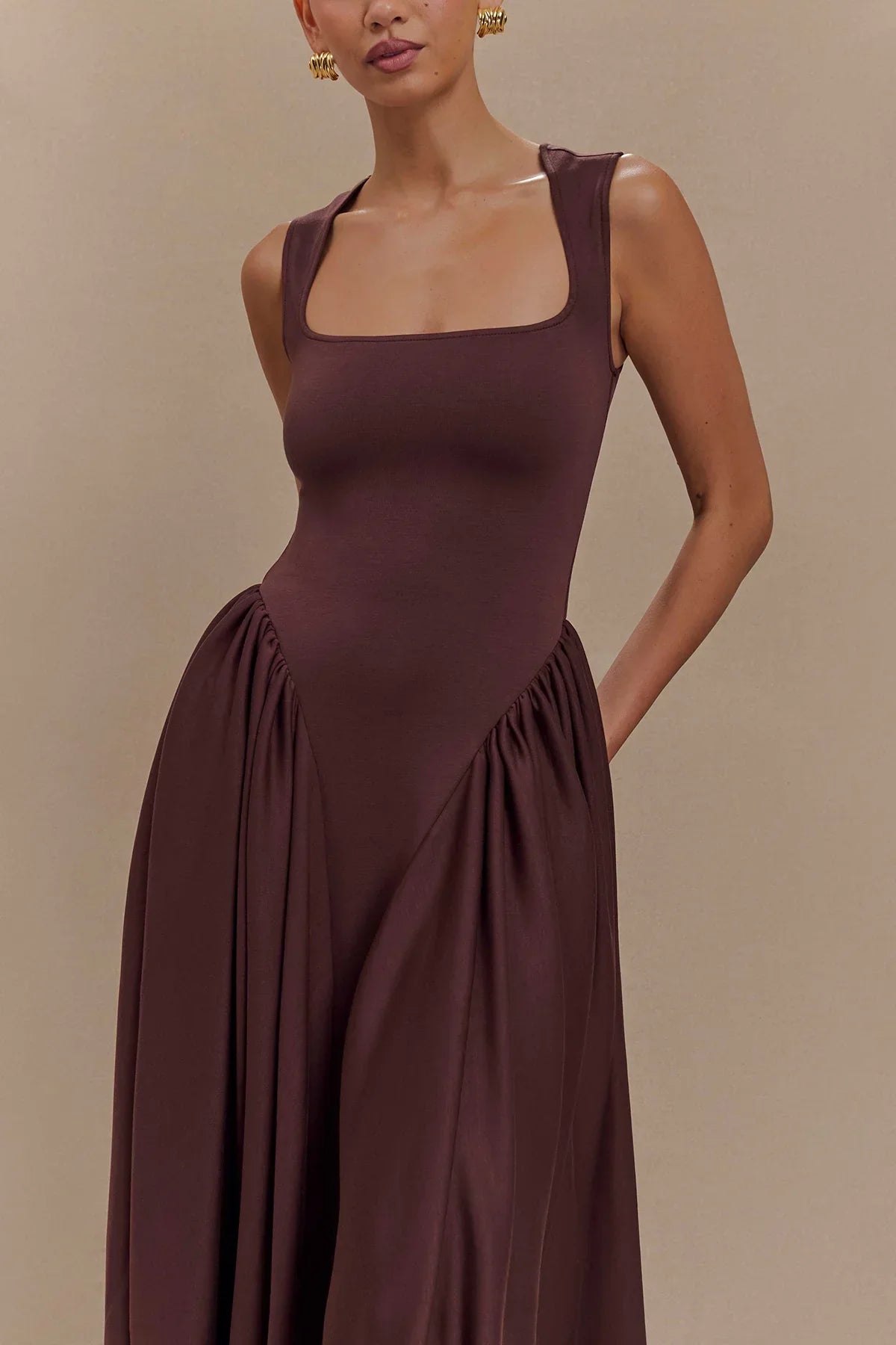 Sorelle - Midi Dress - Cacao Brown miaforde.co