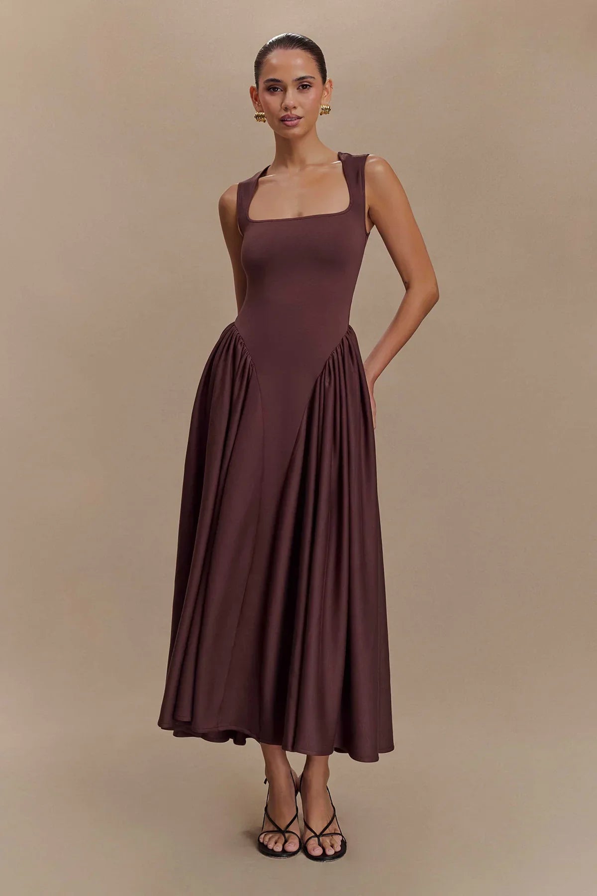 Sorelle - Midi Dress - Cacao Brown miaforde.co