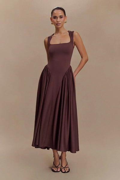 Sorelle - Midi Dress - Cacao Brown miaforde.co