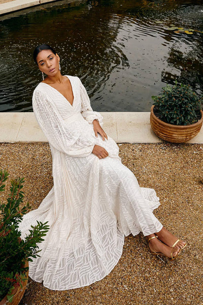 Allegory Elsa Cream Maxi Dress Claxoria