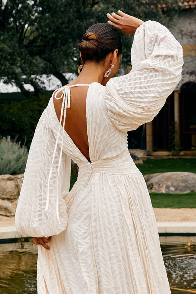 Allegory Elsa Cream Maxi Dress Claxoria