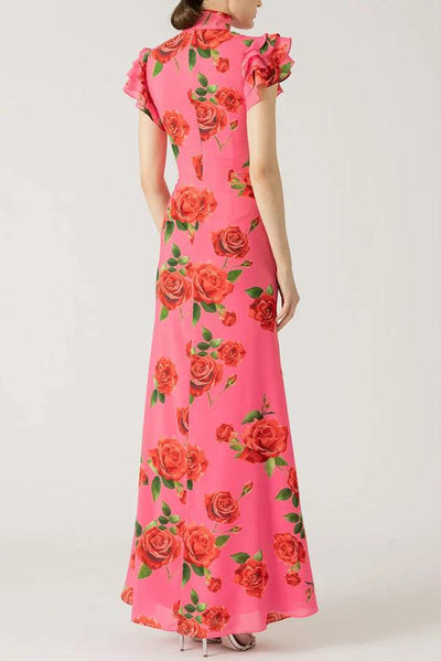 Lalin Sleeveless Maxi Floral Dress Claxoria