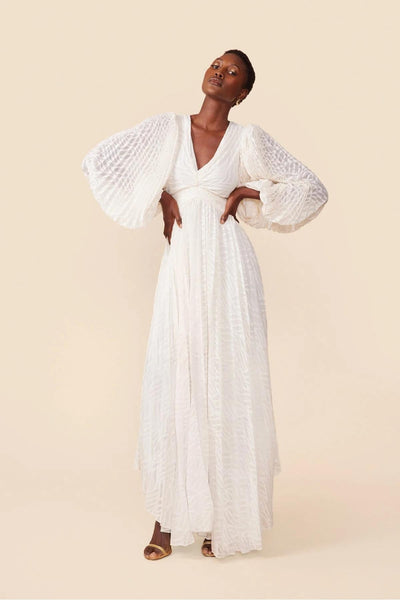Allegory Elsa Cream Maxi Dress Claxoria