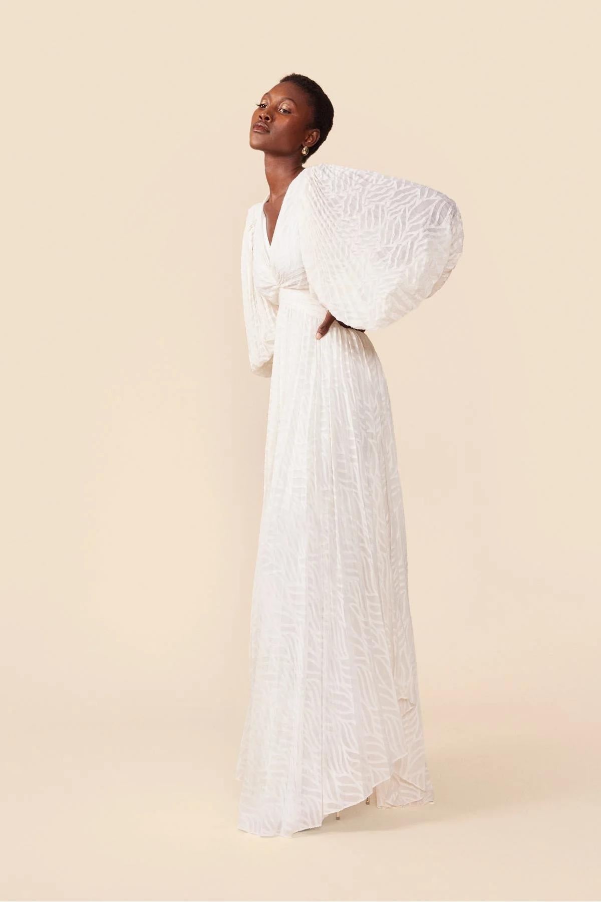 Allegory Elsa Cream Maxi Dress Claxoria