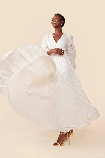 Allegory Elsa Cream Maxi Dress Claxoria