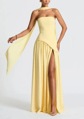 Avelisse™ | Ribboned Grace Strapless Maxi Claxoria