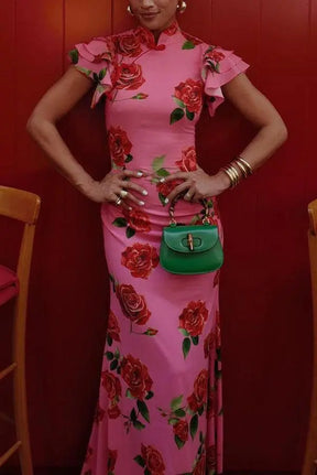 Elowen™ | Sleeveless Maxi Floral Dress Claxoria