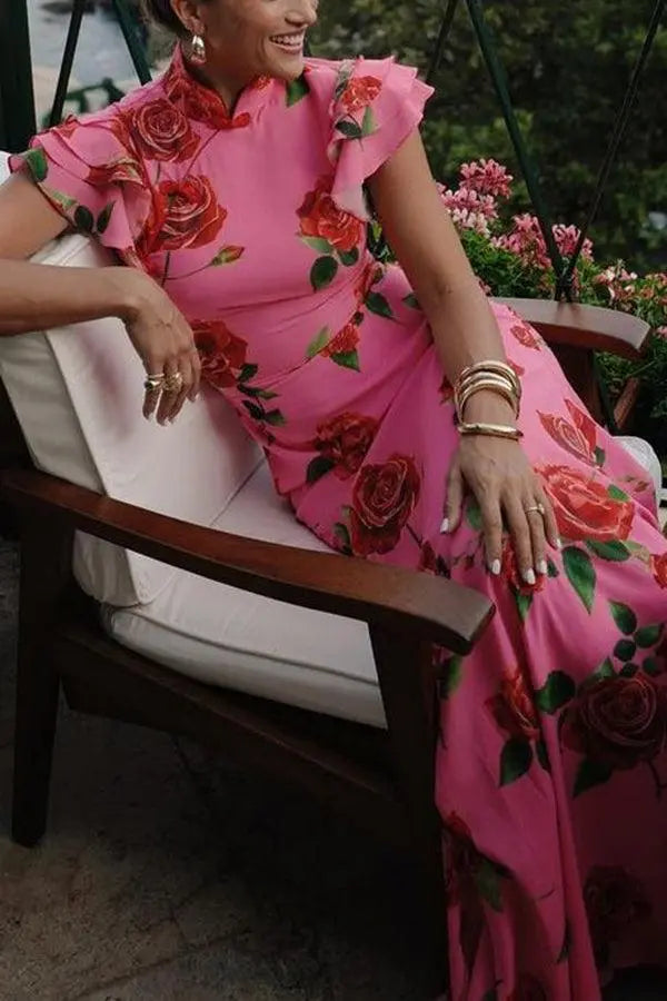 Elowen™ | Sleeveless Maxi Floral Dress Claxoria