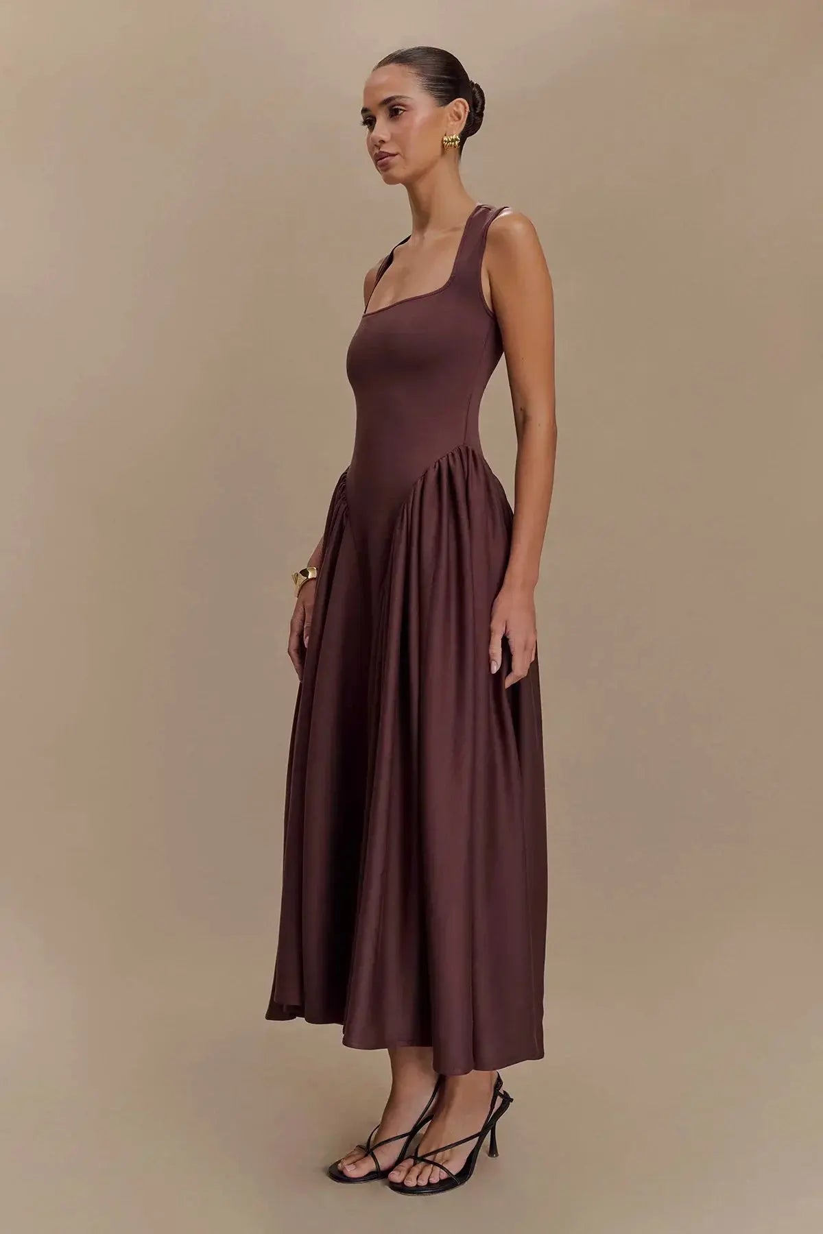 Elysian™ | Cacao Midi Dress Claxoria