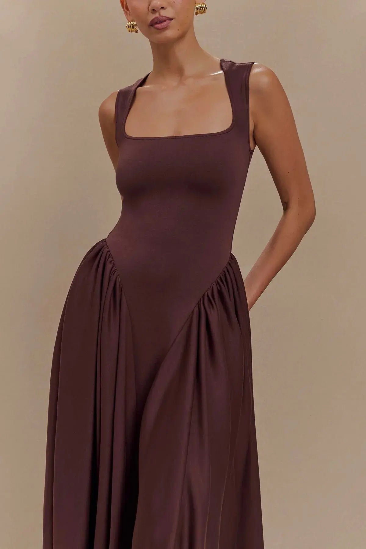 Elysian™ | Cacao Midi Dress Claxoria