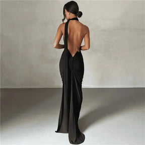 Isadora™ | Elegant Backless Dress Claxoria