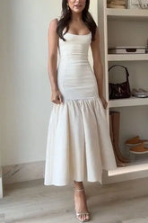 Lucienne™ | Ruffle Bodycon Midi Dress Claxoria