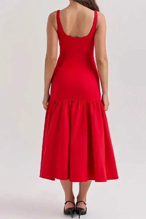 Lucienne™ | Ruffle Bodycon Midi Dress Claxoria