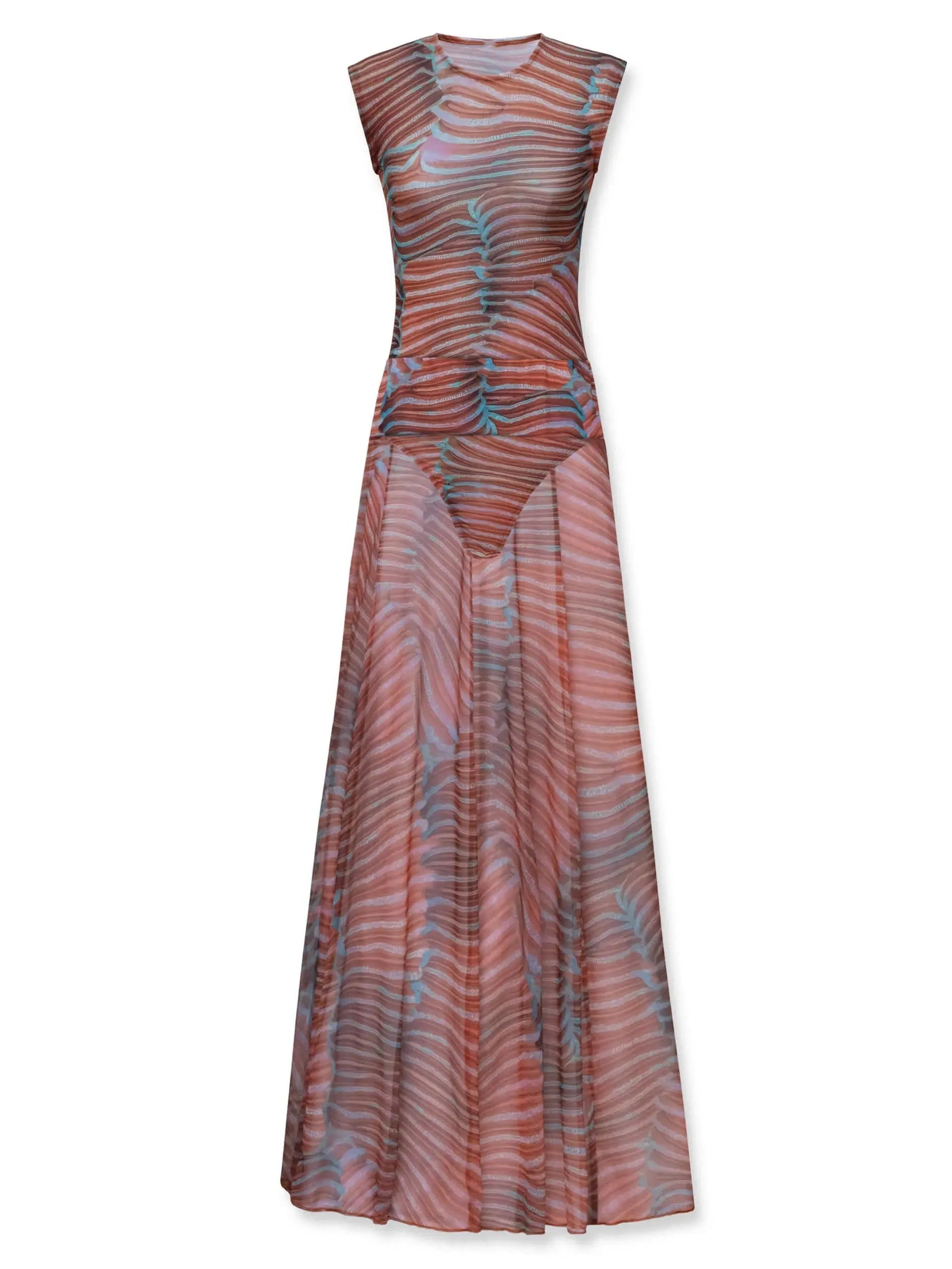 Sierra™ | Sunset Sheer Maxi Dress Claxoria