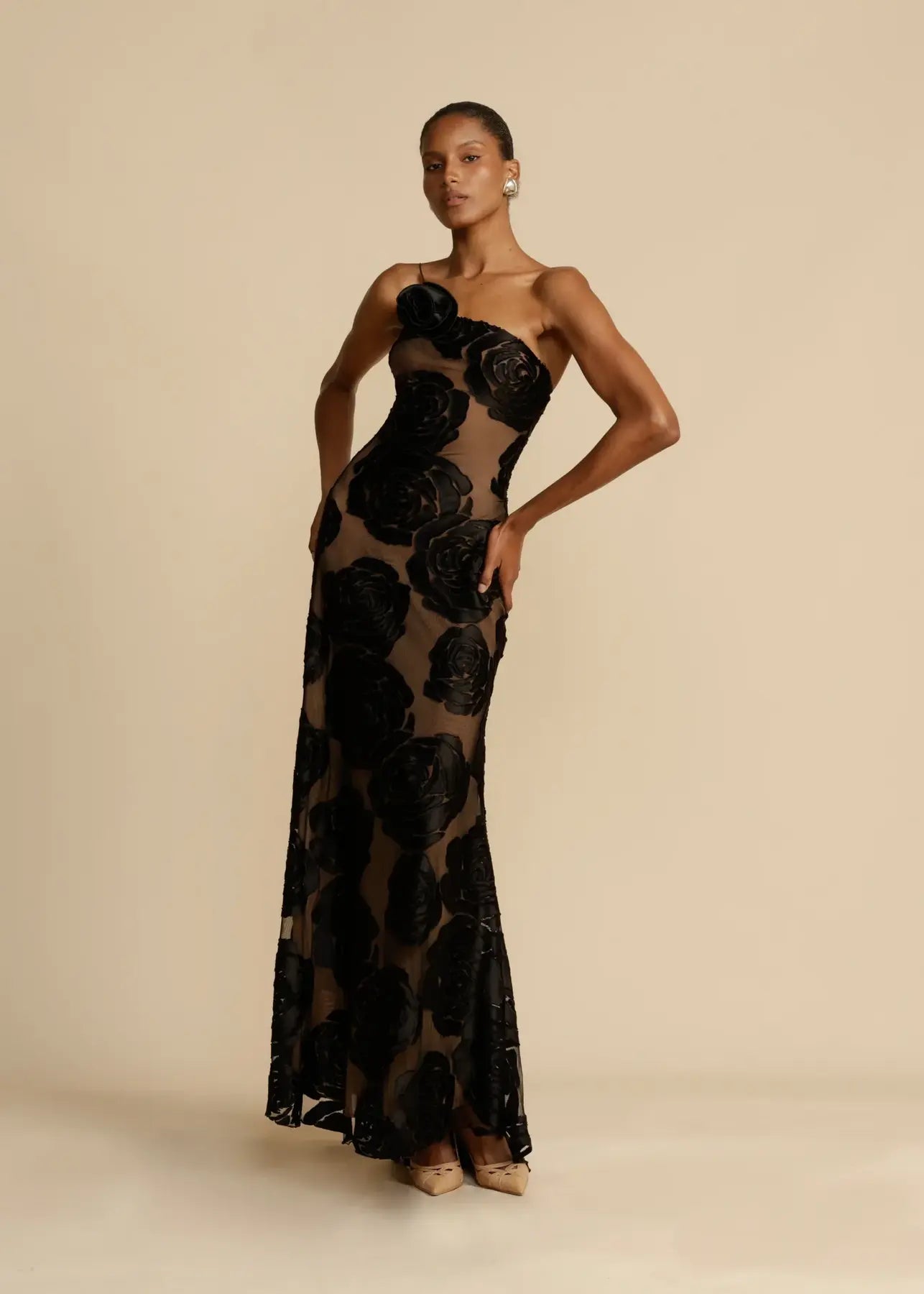 Tarran™ | Burnt Flower Maxi Dress Claxoria