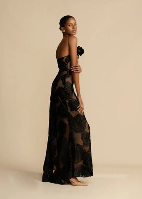 Tarran™ | Burnt Flower Maxi Dress Claxoria
