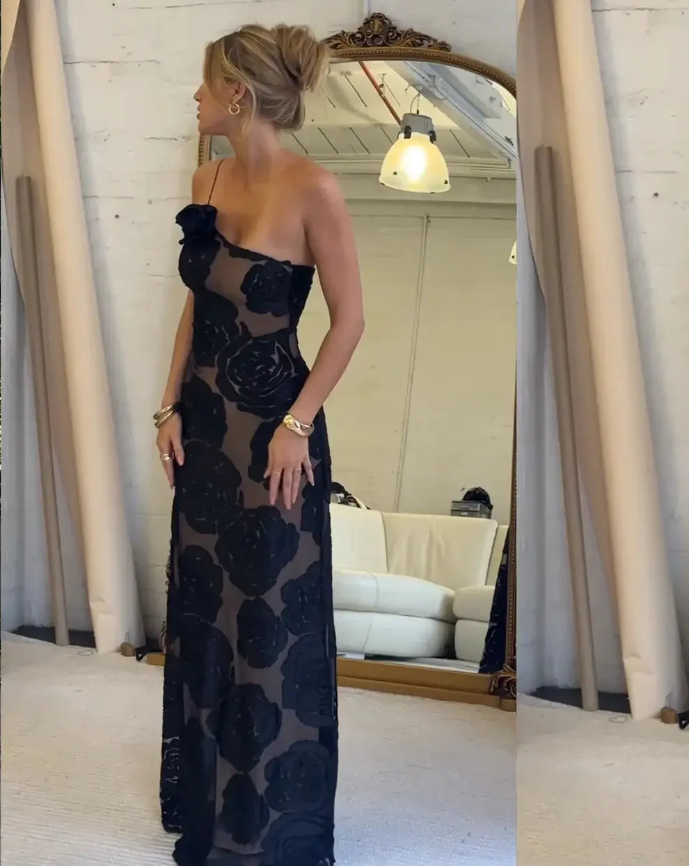 Tarran™ | Burnt Flower Maxi Dress Claxoria