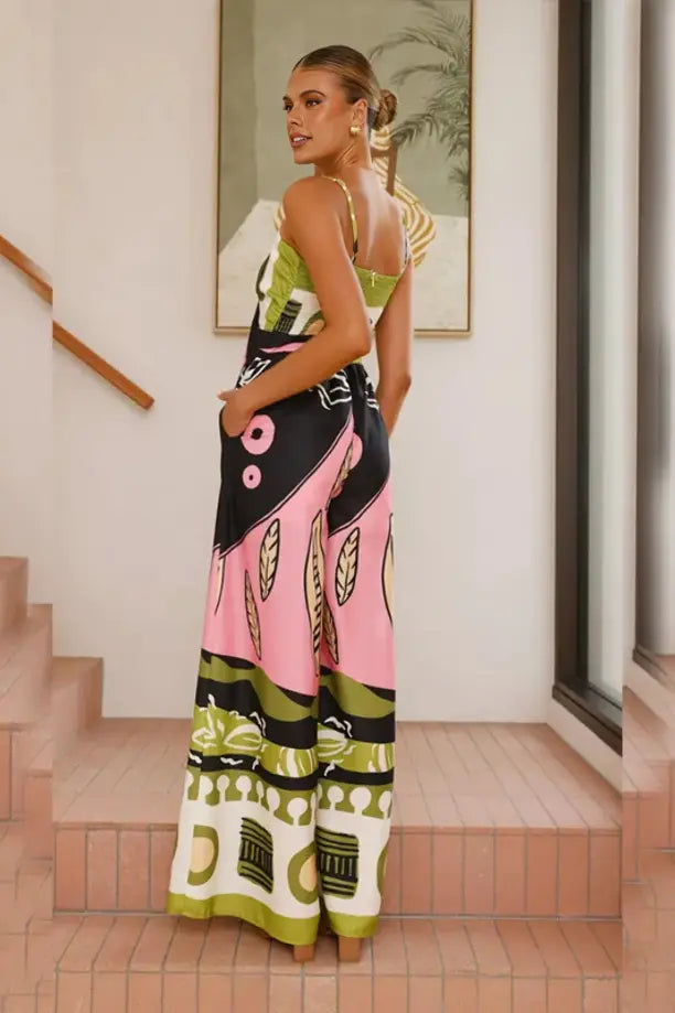 Zarielle™ | Printed Cami Jumpsuit Claxoria